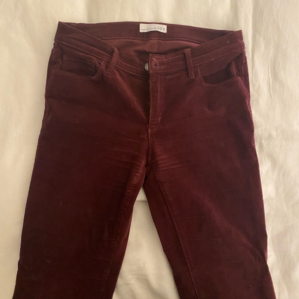Burgundy LOFT Corduroy Pants